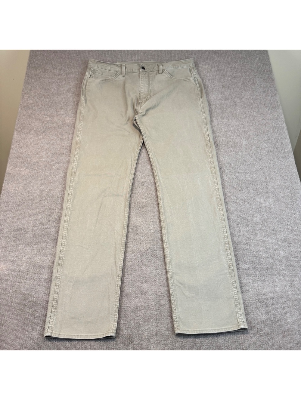 Levi's 505 Workwear Canvas Pants 38x34 Timberwolf Khaki Tan Straight Leg EUC